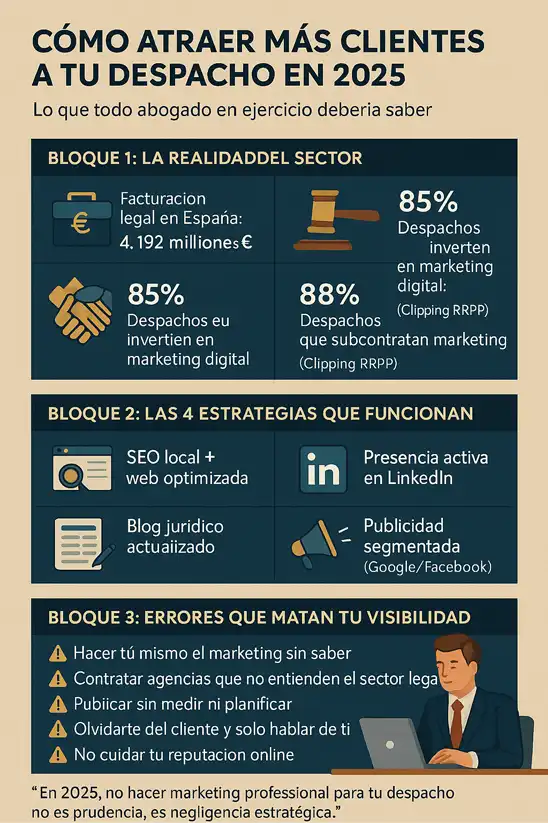 Cómo atraer más clientes a tu despacho infografía