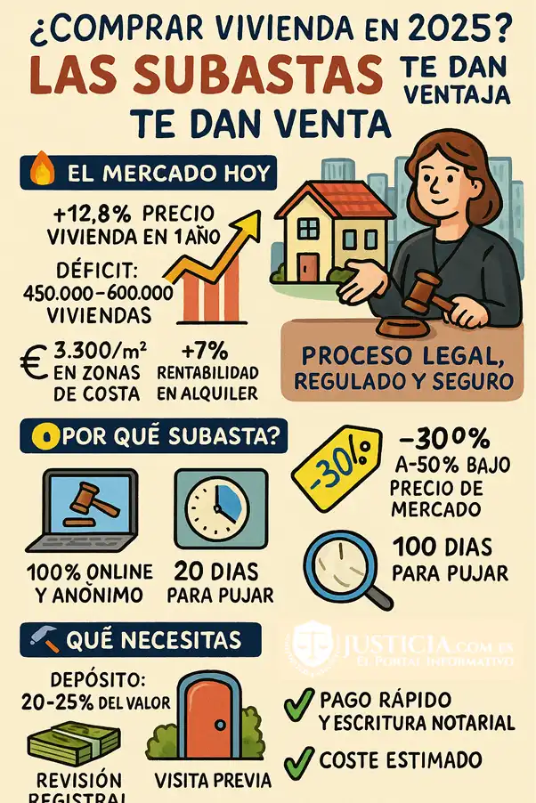 cómo funcionan las subastas inmobiliarias infografía