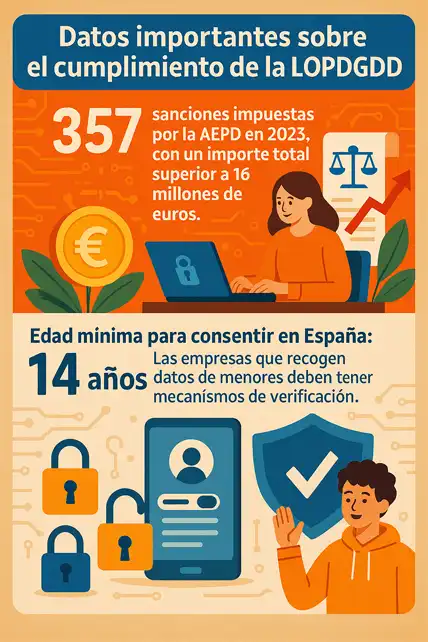 Cómo cumplir con la LOPDGDD en tu negocio infografía